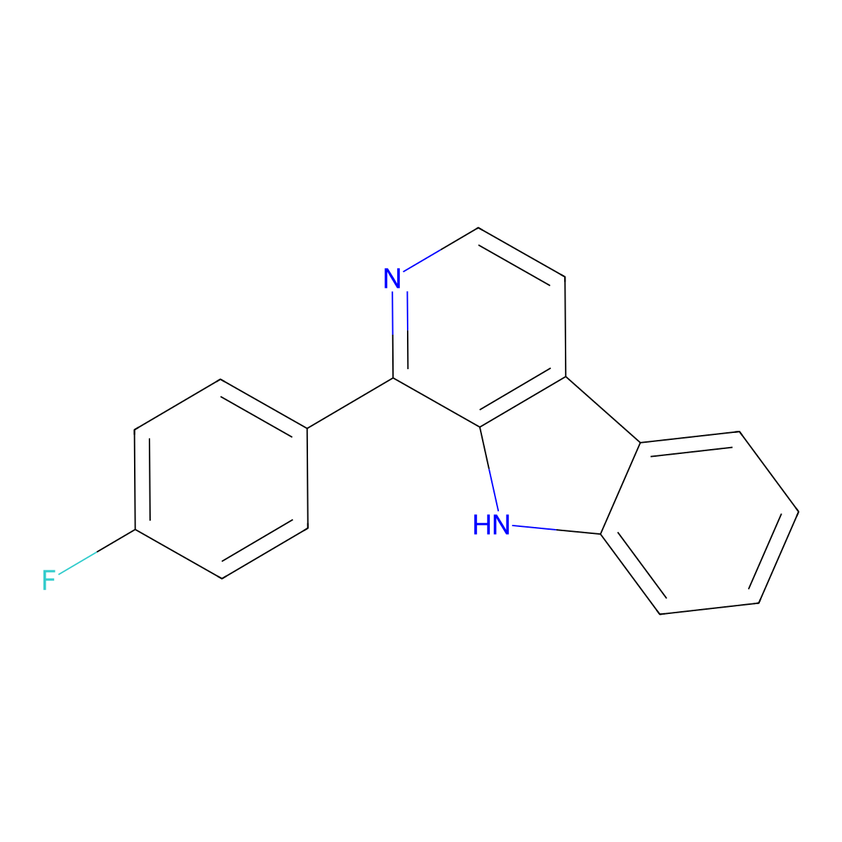 1-(4-fluorophenyl)-9H-pyrido[3,4-b]indole molecular structure, CAS 461424-01-1
