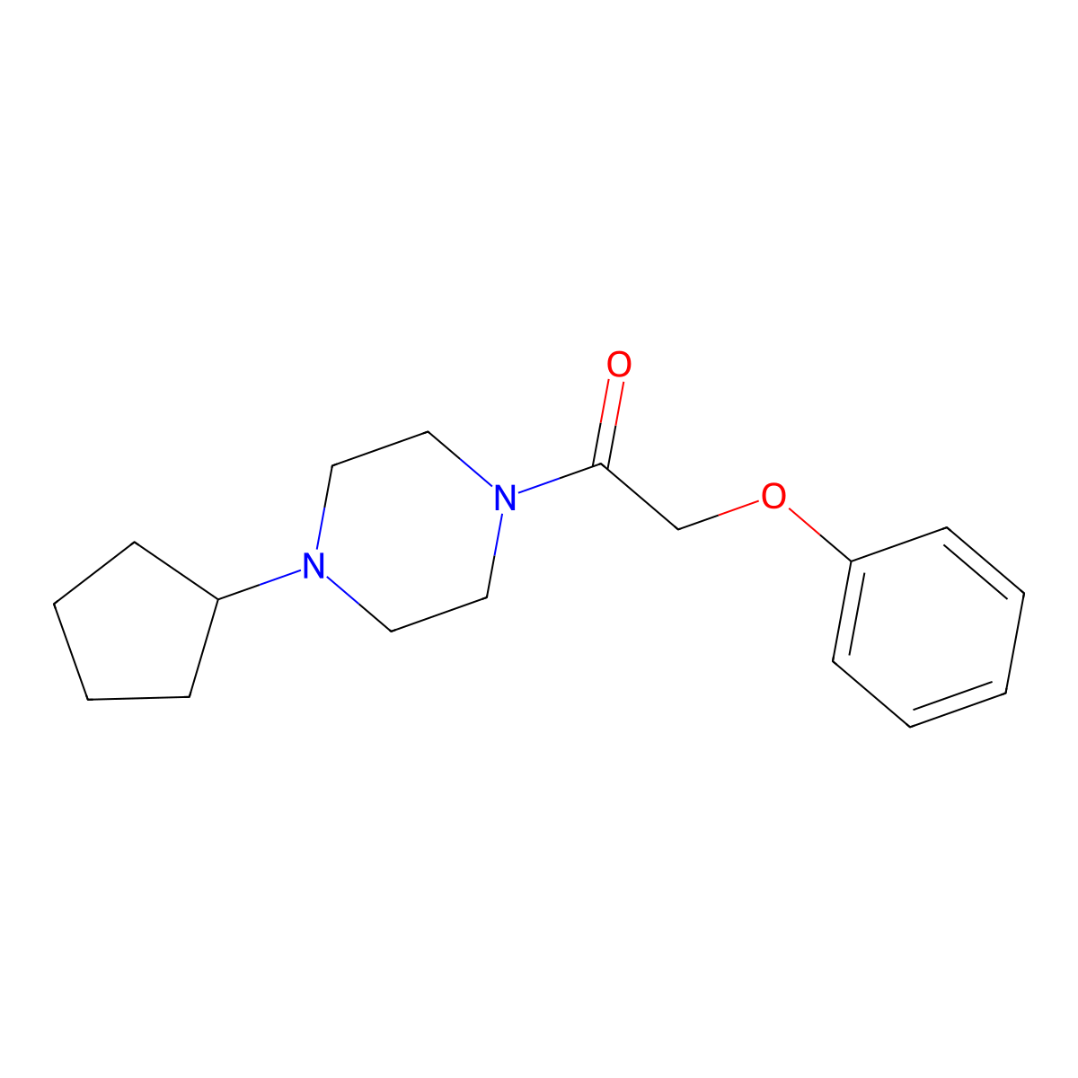 1-(4-Cyclopentylpiperazin-1-yl)-2-phenoxyethanone molecular structure, CAS 461427-70-3