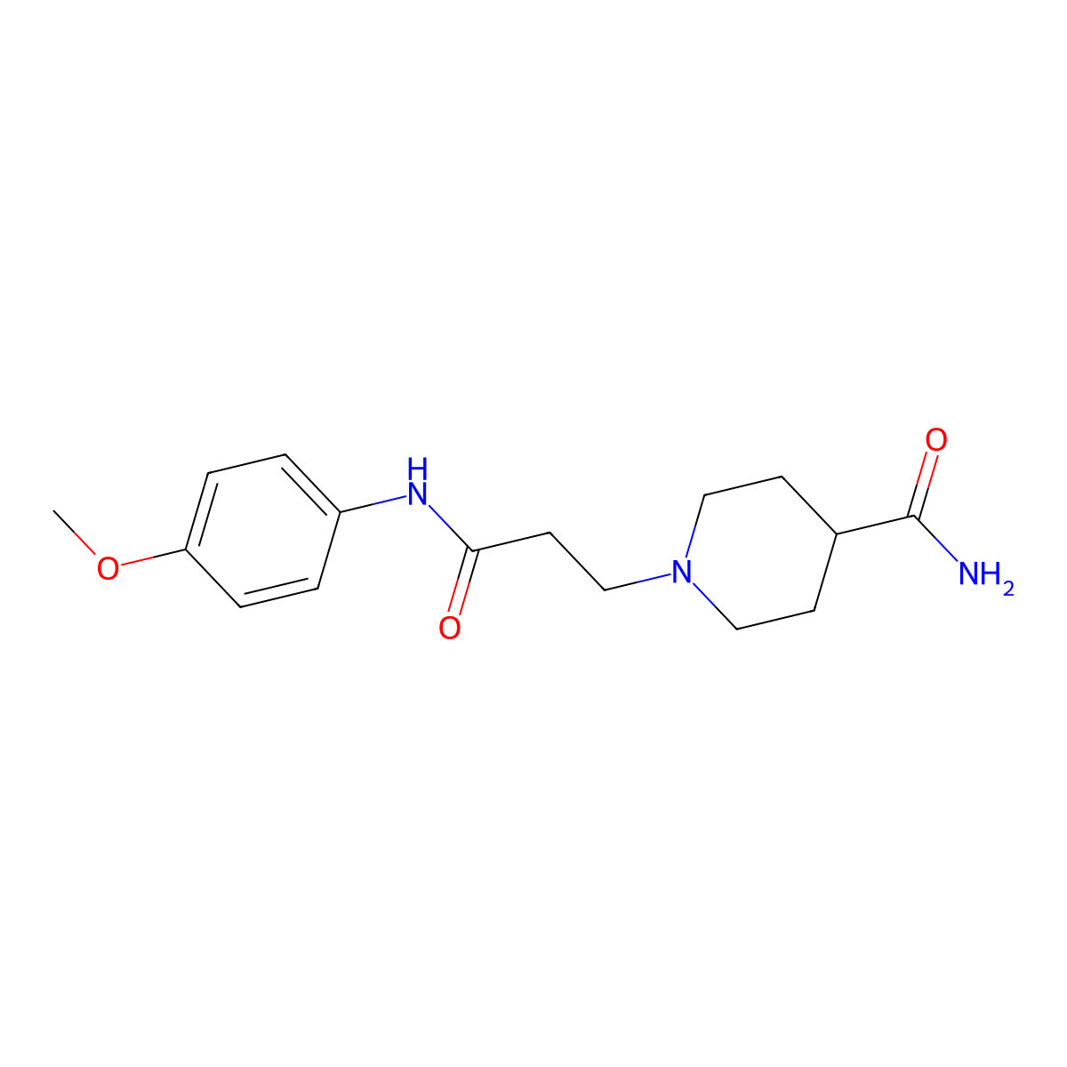 1-[3-(4-Methoxyanilino)-3-oxopropyl]-4-piperidinecarboxamide molecular structure, CAS 461427-77-0