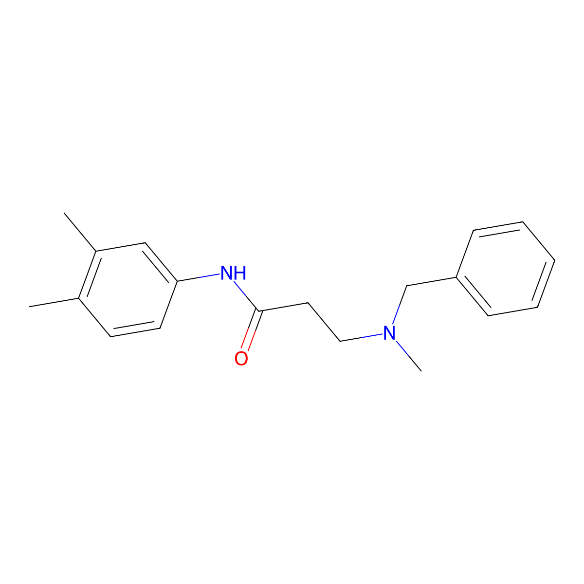 3-[benzyl(methyl)amino]-N-(3,4-dimethylphenyl)propanamide molecular structure, CAS 461428-51-3