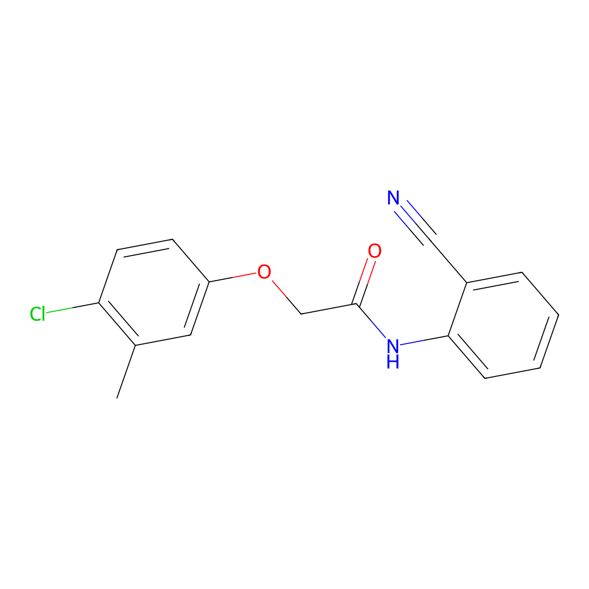 2-(4-chloro-3-methylphenoxy)-N-(2-cyanophenyl)acetamide molecular structure, CAS 461428-91-1