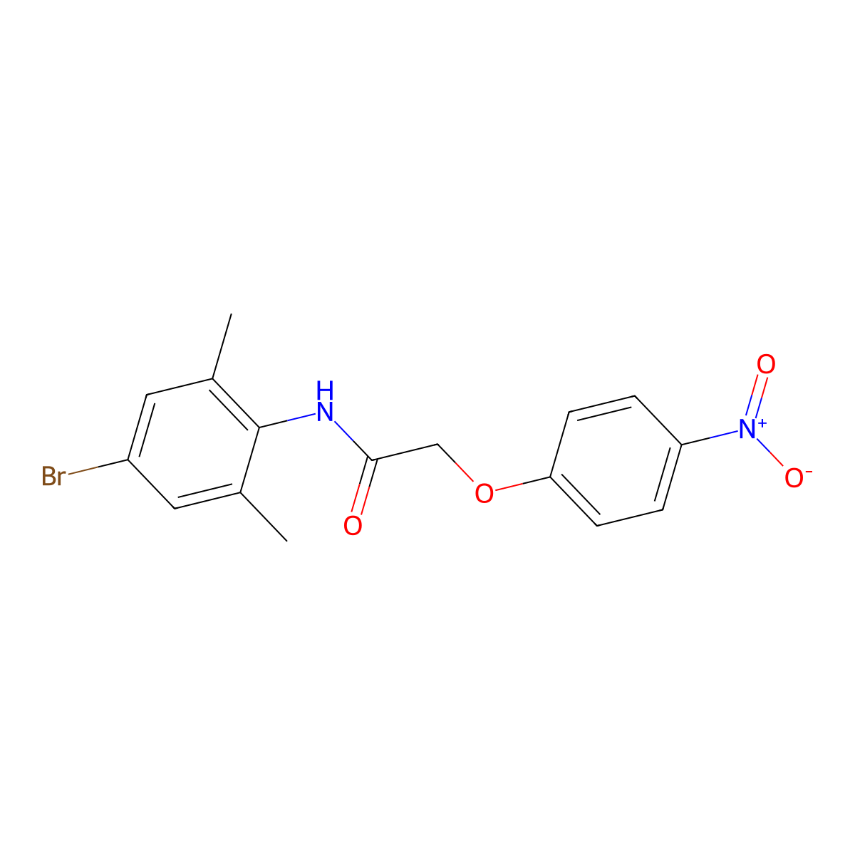 N-(4-bromo-2,6-dimethylphenyl)-2-(4-nitrophenoxy)acetamide molecular structure, CAS 461429-19-6