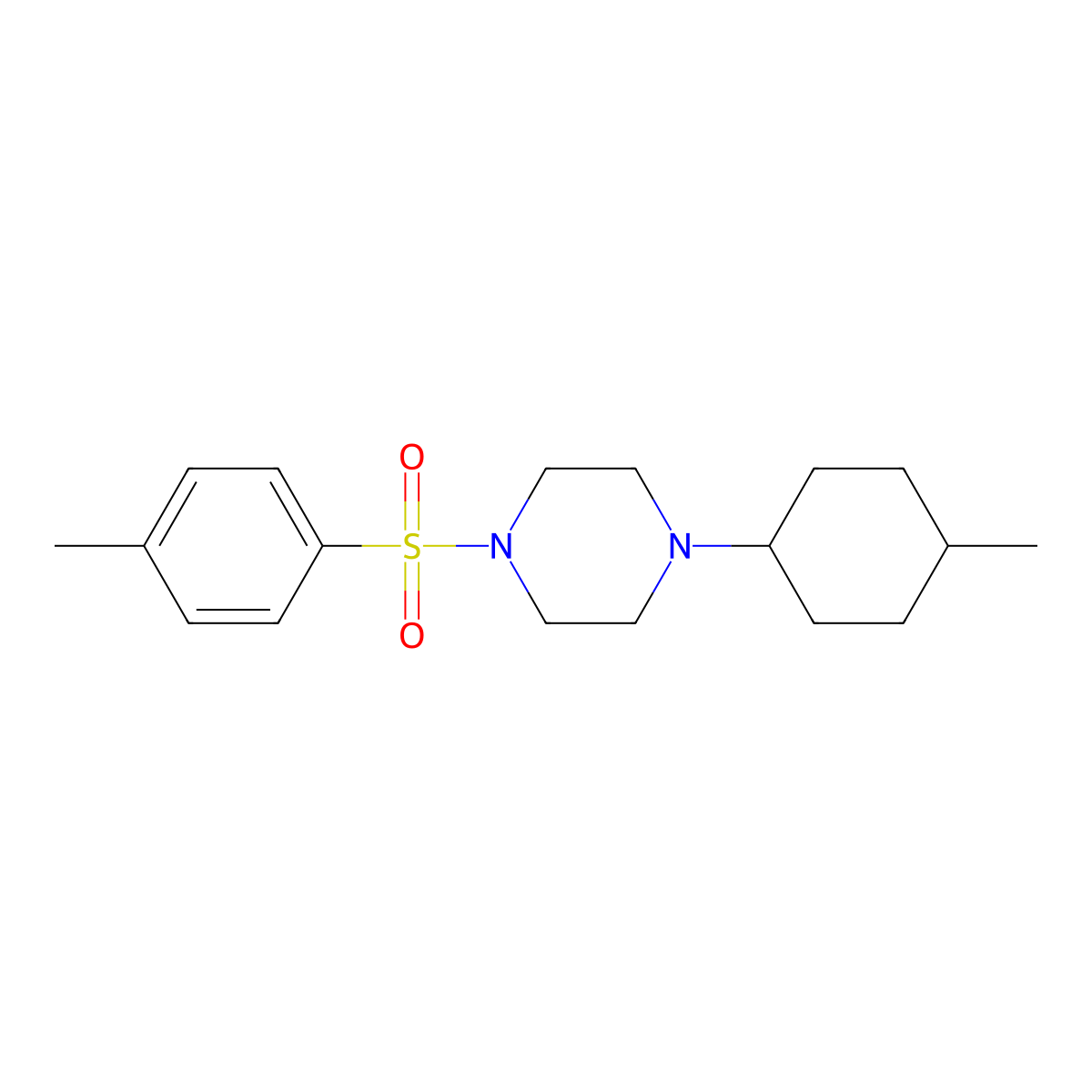 1-(4-Methylcyclohexyl)-4-[(4-methylphenyl)sulfonyl]piperazine molecular structure, CAS 461429-24-3