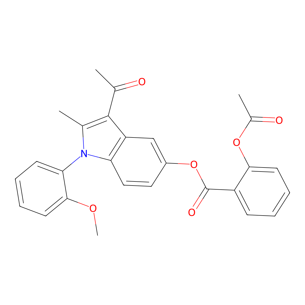 [3-Acetyl-1-(2-methoxyphenyl)-2-methylindol-5-yl] 2-acetyloxybenzoate molecular structure, CAS 461429-88-9