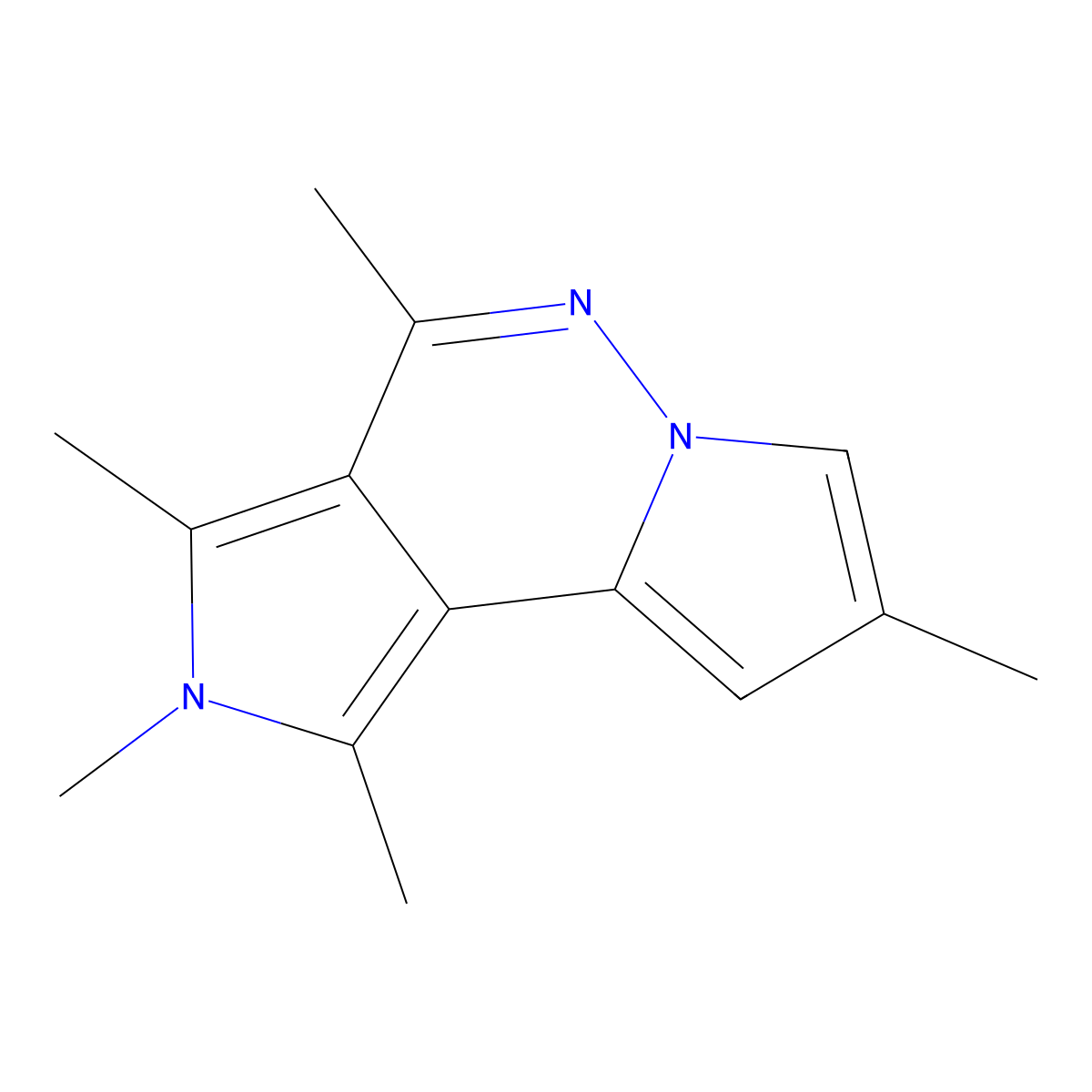 1,2,3,4,8-pentamethyl-2H-dipyrrolo[1,2-b:3',4'-d]pyridazine molecular structure, CAS 461429-93-6