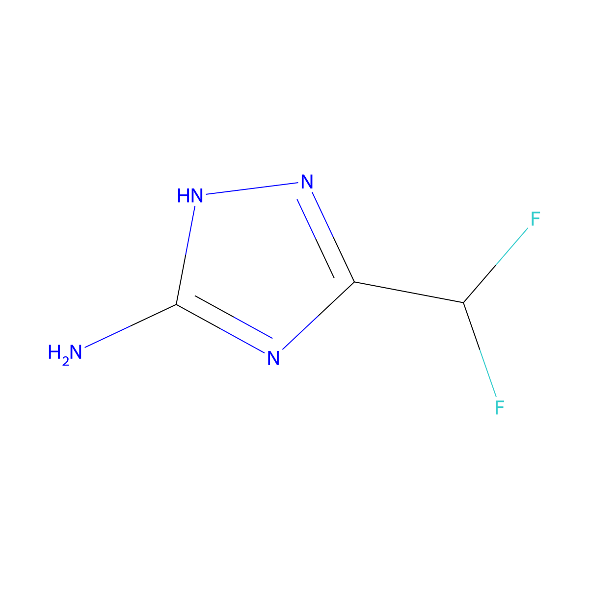 5-(difluoromethyl)-4H-1,2,4-triazol-3-amine molecular structure, CAS 461430-01-3
