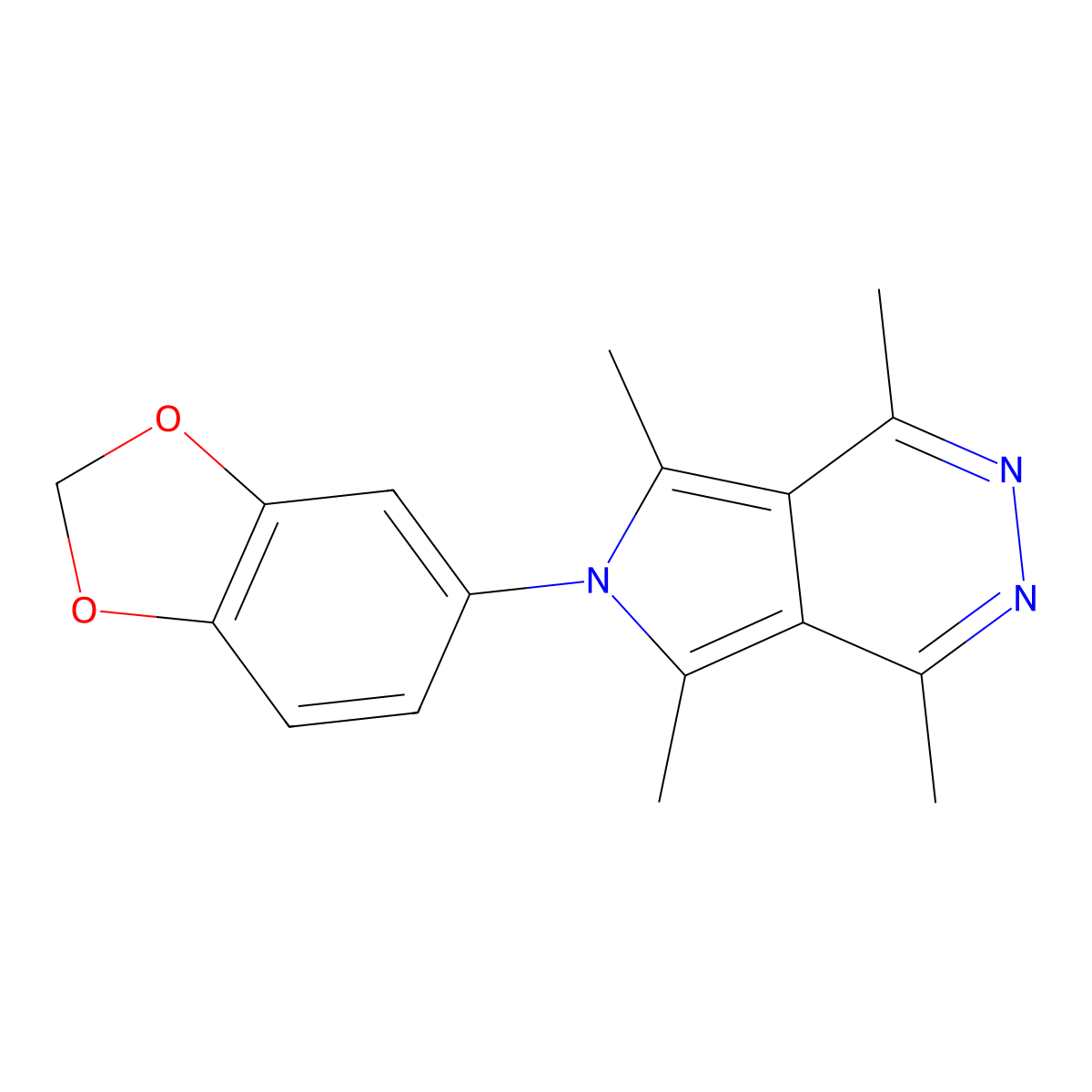 6-(1,3-Benzodioxol-5-yl)-1,4,5,7-tetramethylpyrrolo[3,4-d]pyridazine molecular structure, CAS 461430-31-9
