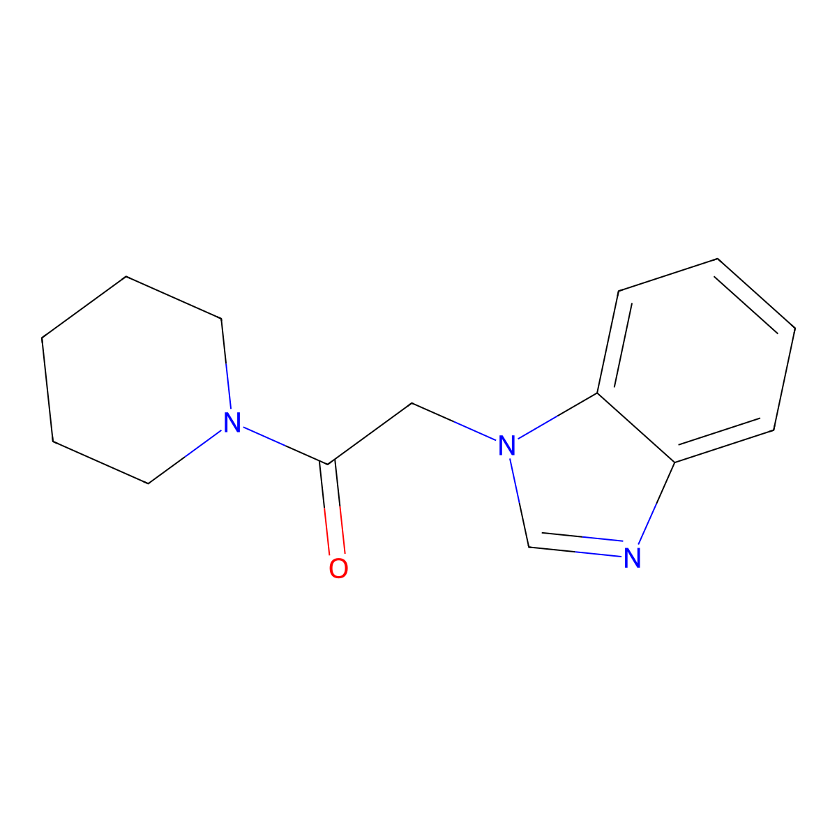 2-(1H-1,3-benzodiazol-1-yl)-1-(piperidin-1-yl)ethan-1-one molecular structure, CAS 461430-45-5
