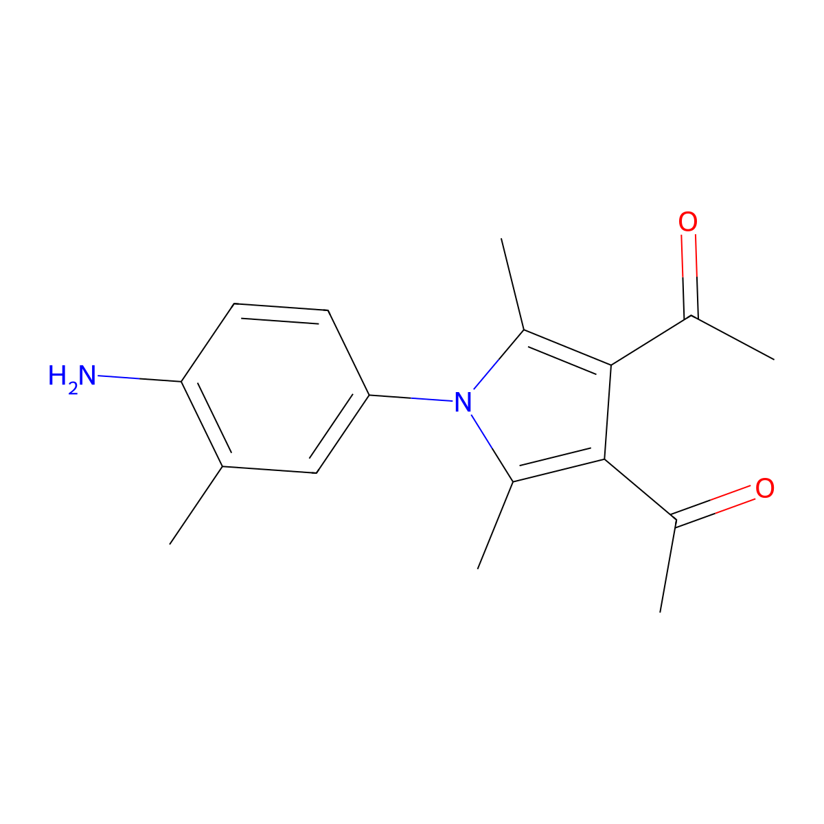 1-[4-Acetyl-1-(4-amino-3-methylphenyl)-2,5-dimethylpyrrol-3-yl]ethanone molecular structure, CAS 461430-57-9