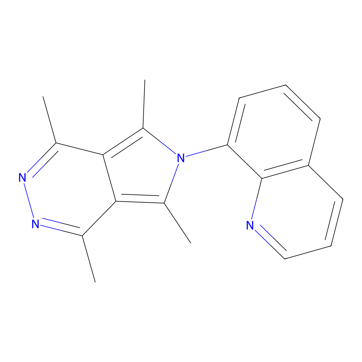 8-(1,4,5,7-tetramethyl-6H-pyrrolo[3,4-d]pyridazin-6-yl)quinoline molecular structure, CAS 461430-69-3