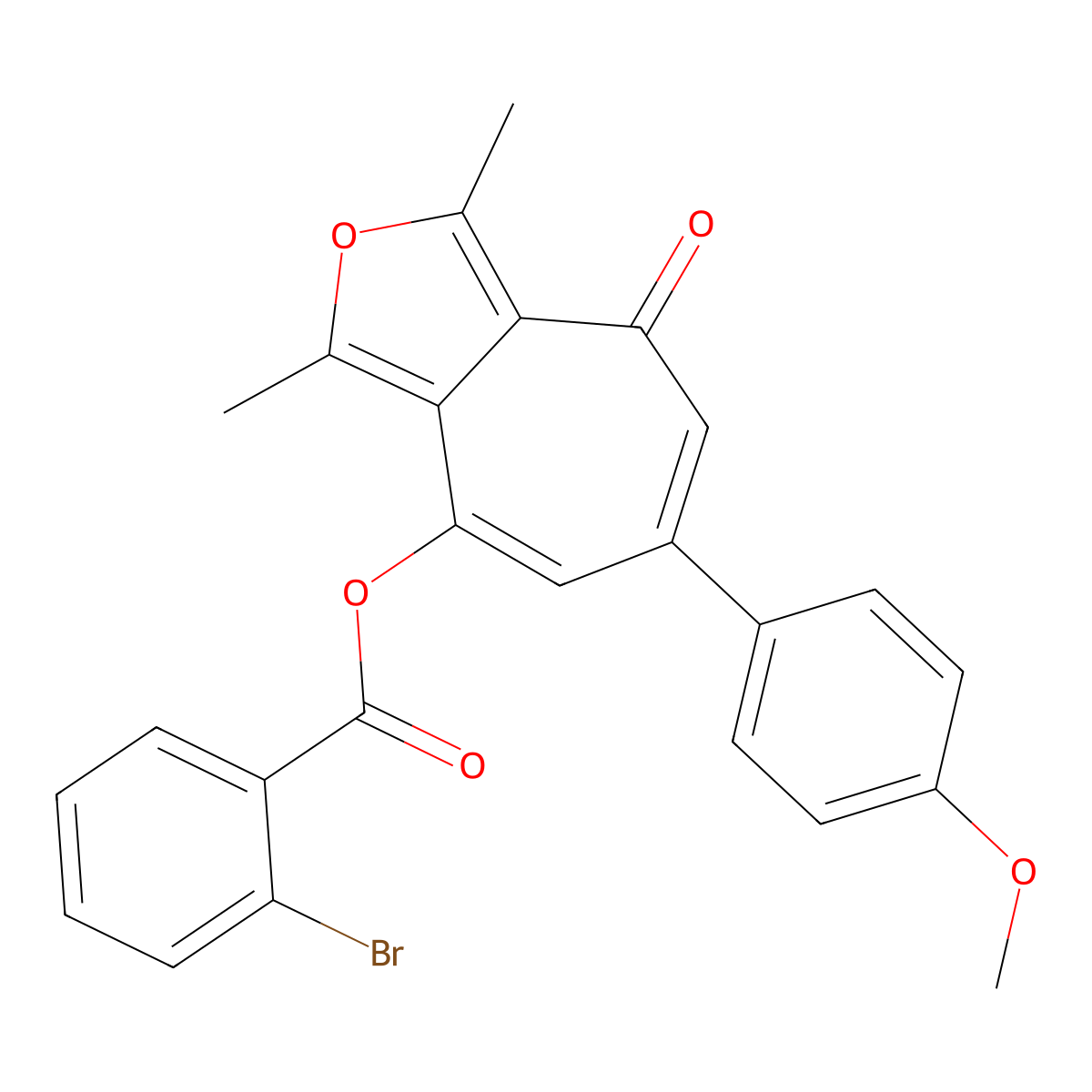 [6-(4-Methoxyphenyl)-1,3-dimethyl-8-oxocyclohepta[c]furan-4-yl] 2-bromobenzoate molecular structure, CAS 461431-23-2