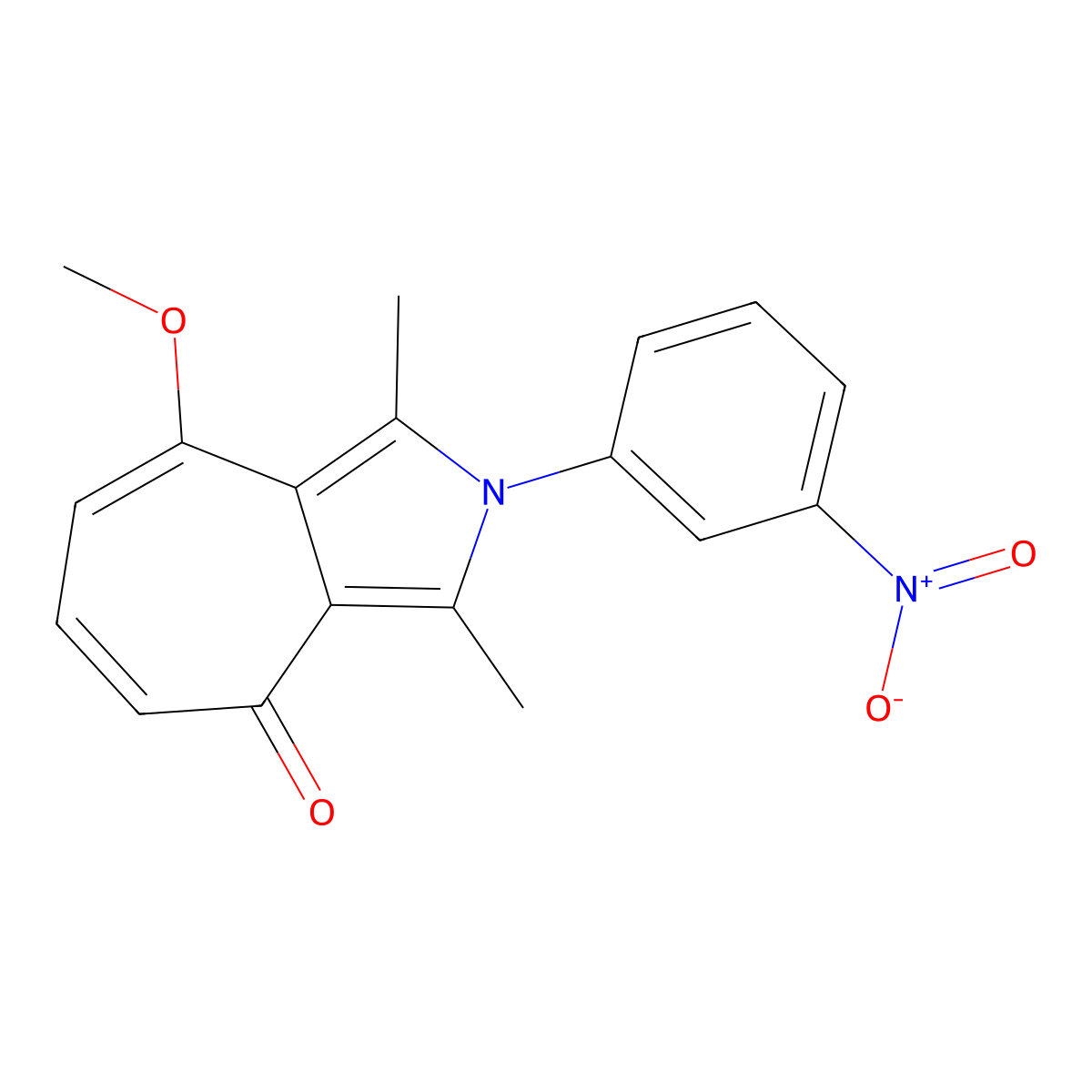 8-methoxy-1,3-dimethyl-2-(3-nitrophenyl)cyclohepta[c]pyrrol-4(2H)-one molecular structure, CAS 461431-29-8