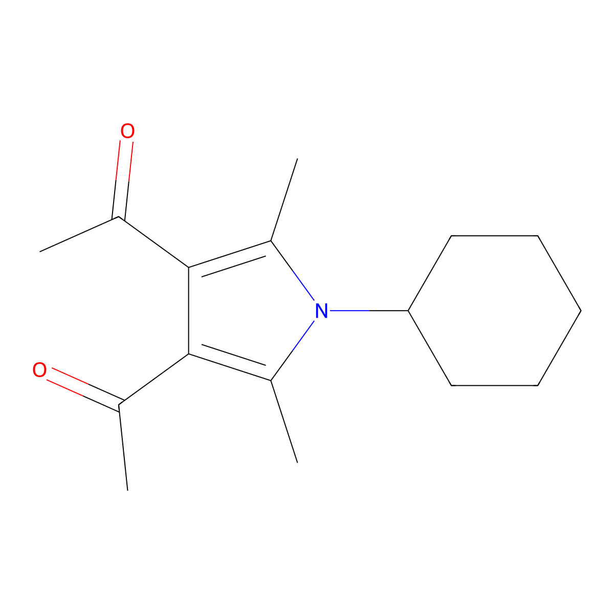 1-(4-Acetyl-1-cyclohexyl-2,5-dimethylpyrrol-3-yl)ethanone molecular structure, CAS 461431-41-4