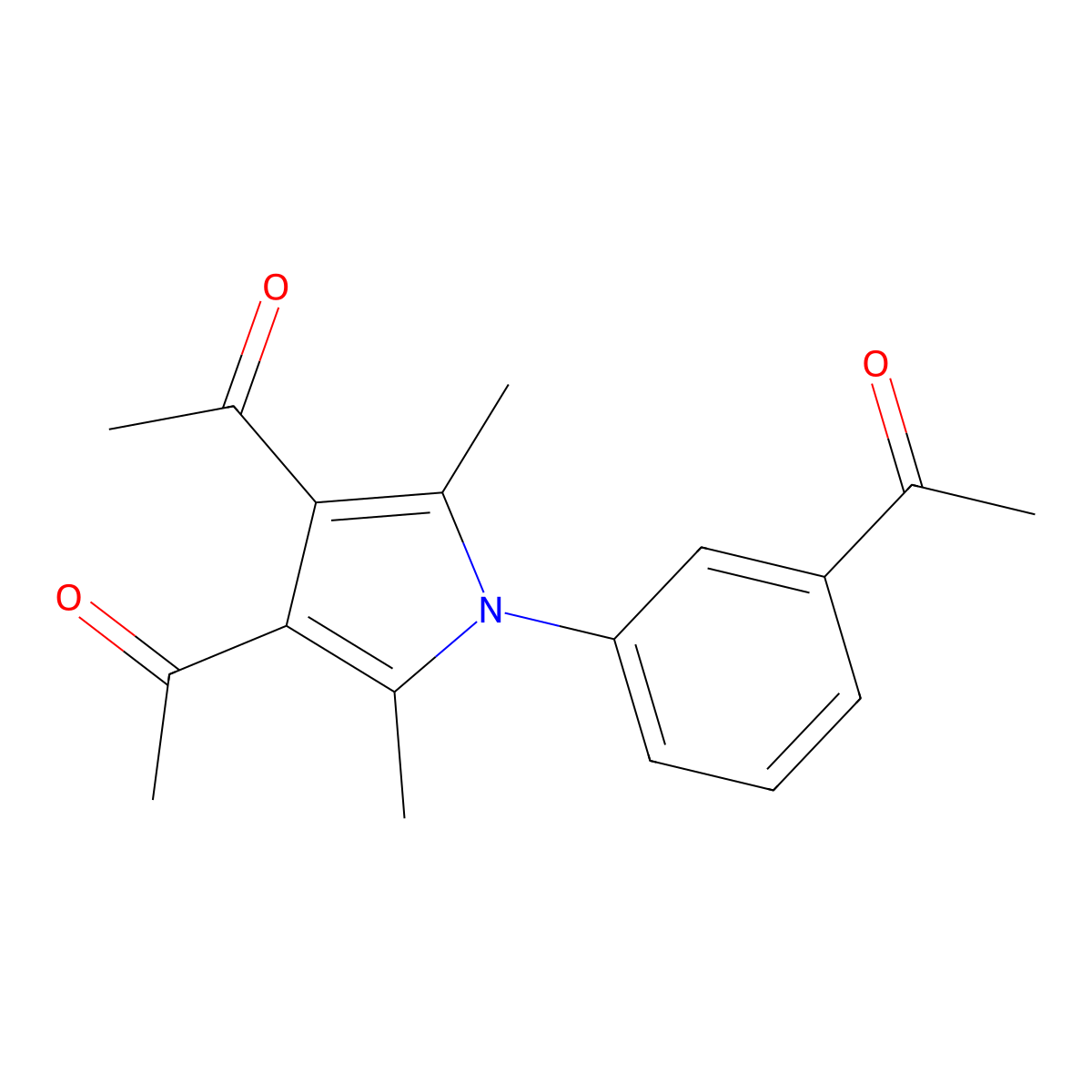 1-[3-(3,4-Diacetyl-2,5-dimethylpyrrol-1-yl)phenyl]ethanone molecular structure, CAS 461431-47-0
