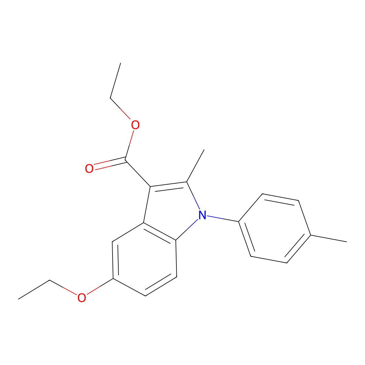 Ethyl 5-ethoxy-2-methyl-1-(4-methylphenyl)indole-3-carboxylate molecular structure, CAS 461431-54-9