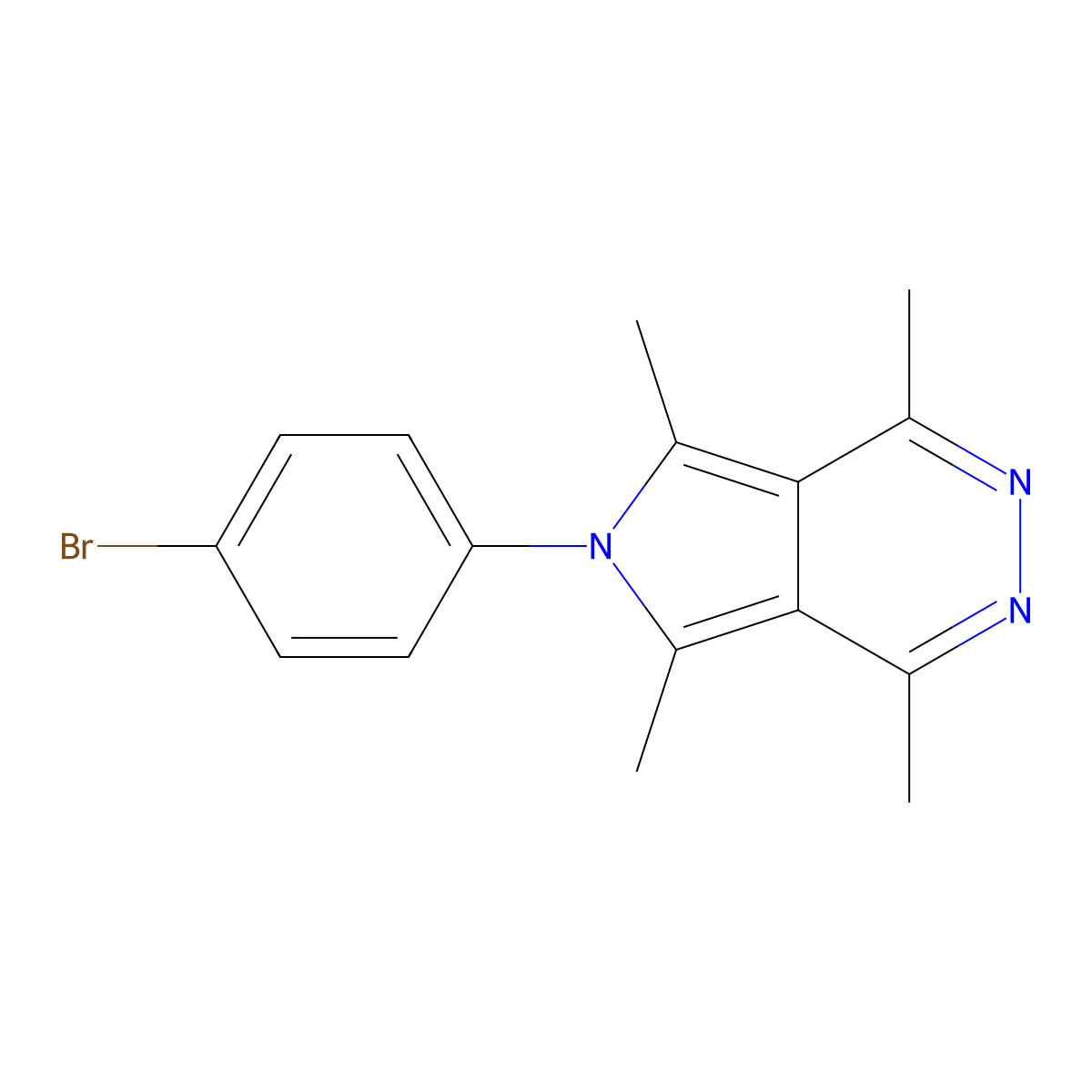 6-(4-bromophenyl)-1,4,5,7-tetramethyl-6H-pyrrolo[3,4-d]pyridazine molecular structure, CAS 461431-55-0