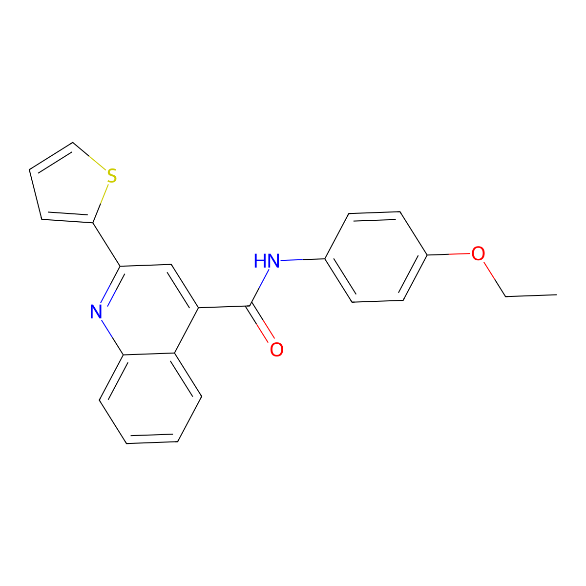 N-(4-ethoxyphenyl)-2-thiophen-2-ylquinoline-4-carboxamide molecular structure, CAS 461431-75-4
