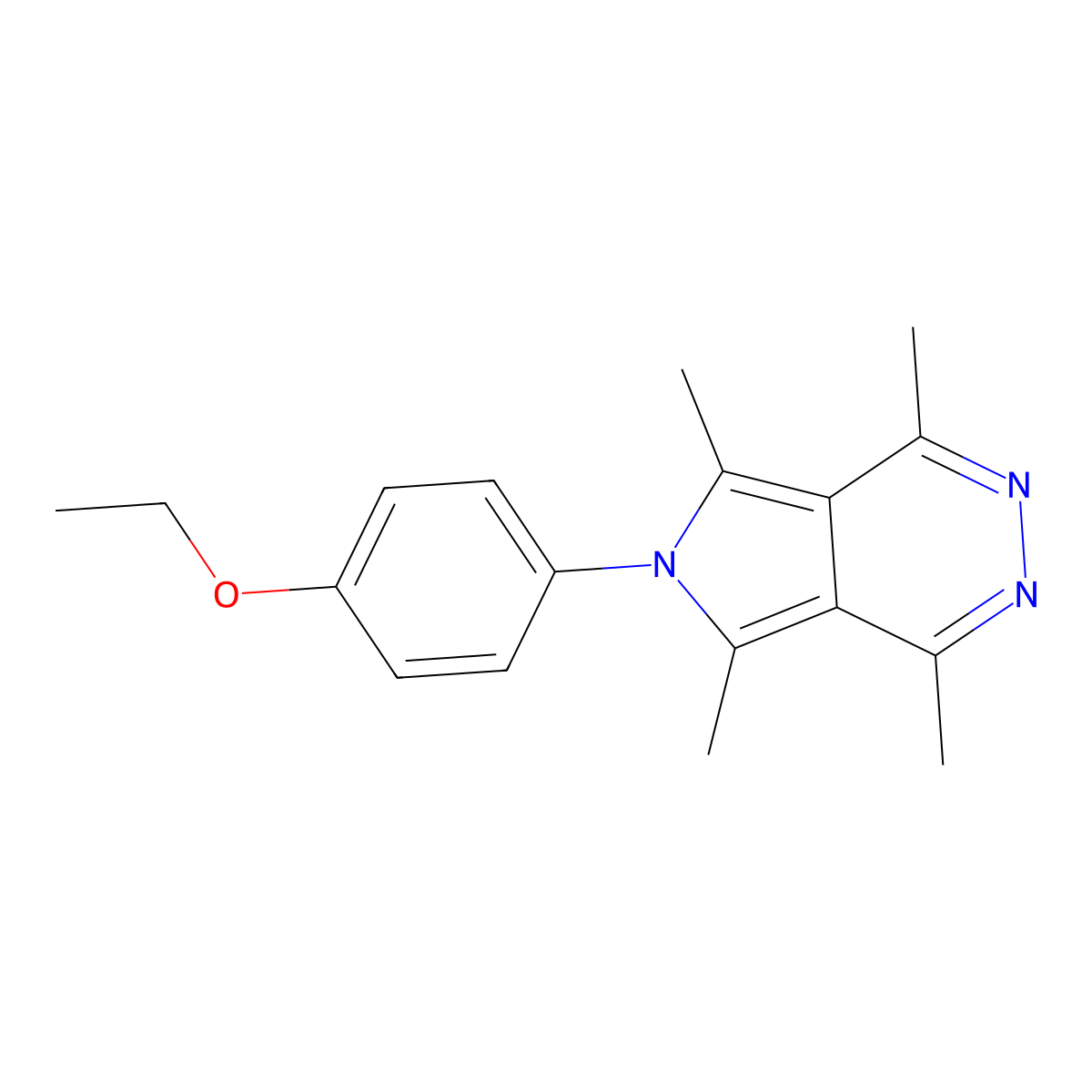 6-(4-ethoxyphenyl)-1,4,5,7-tetramethyl-6H-pyrrolo[3,4-d]pyridazine molecular structure, CAS 461432-09-7