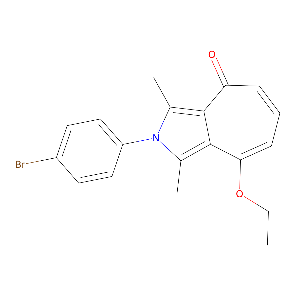 2-(4-Bromophenyl)-4-ethoxy-1,3-dimethylcyclohepta[c]pyrrol-8-one molecular structure, CAS 461432-18-8