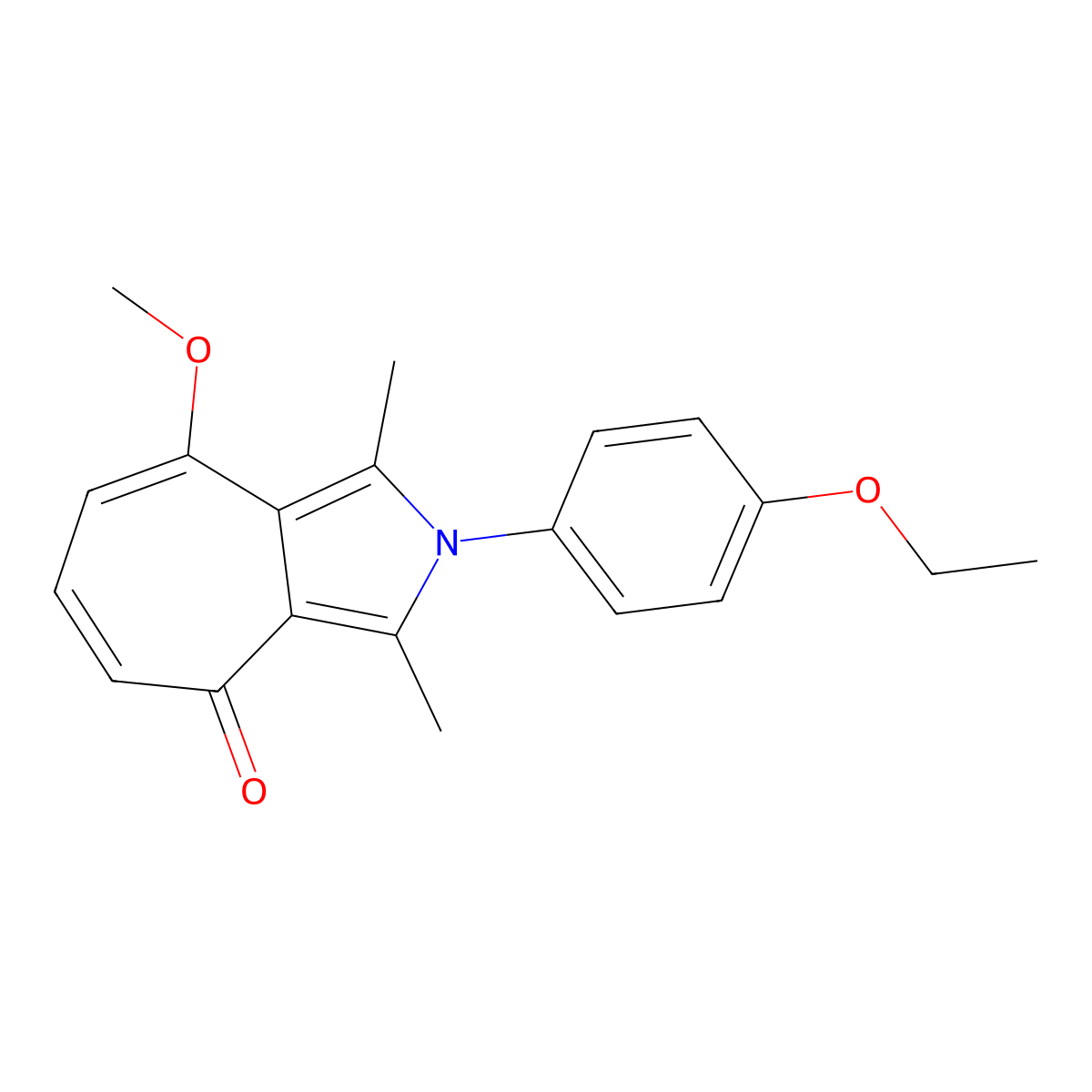2-(4-ethoxyphenyl)-8-methoxy-1,3-dimethylcyclohepta[c]pyrrol-4(2H)-one molecular structure, CAS 461432-20-2
