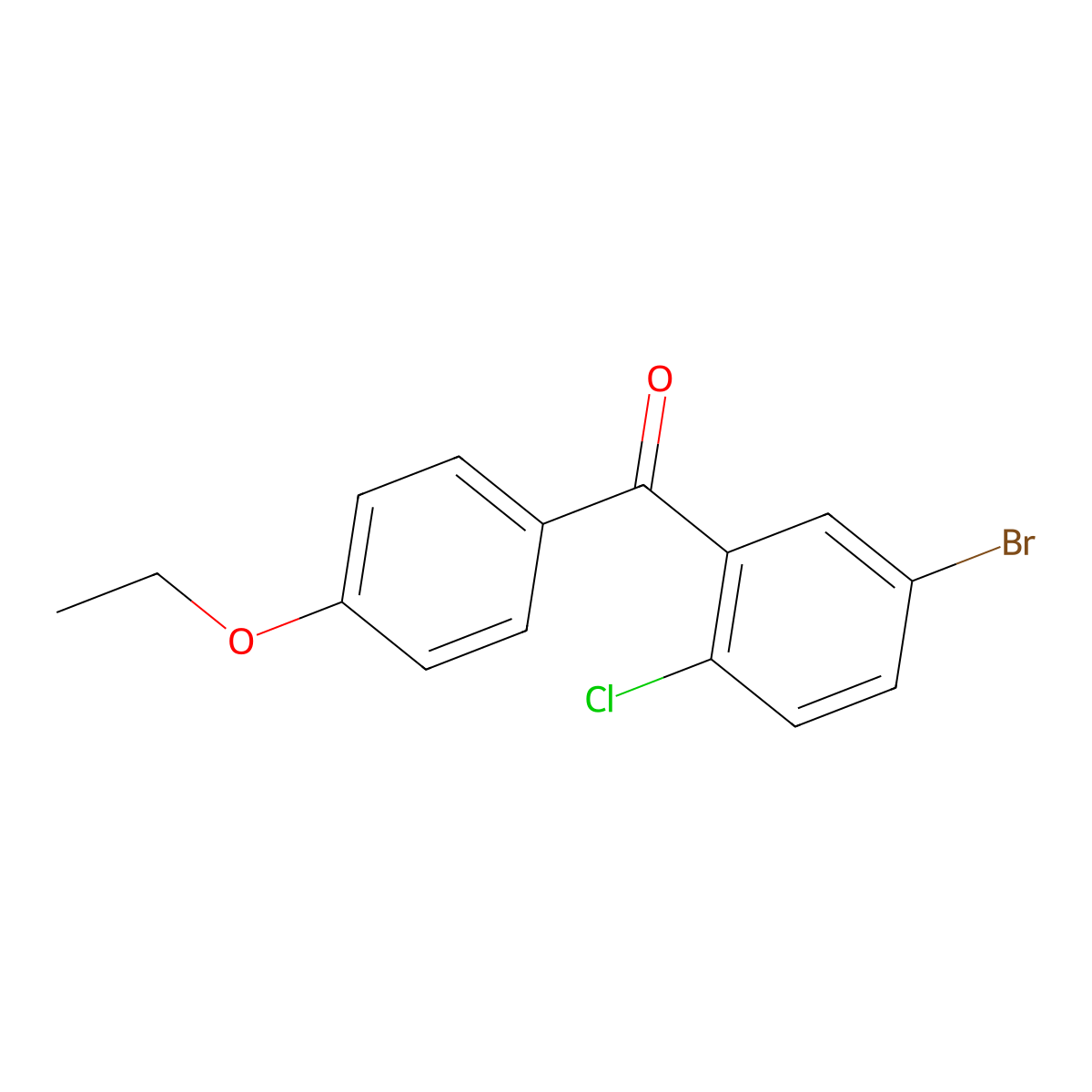 (5-Bromo-2-chlorophenyl)(4-ethoxyphenyl)methanone molecular structure, CAS 461432-22-4