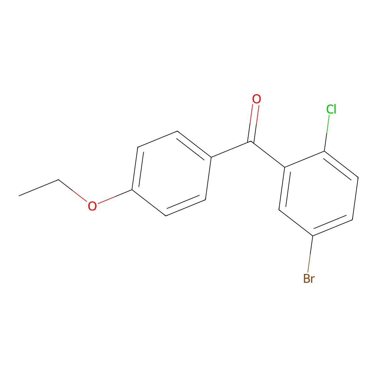 (5-Bromo-2-chlorophenyl)(4-ethoxyphenyl)methanone molecular structure, CAS 461432-22-4