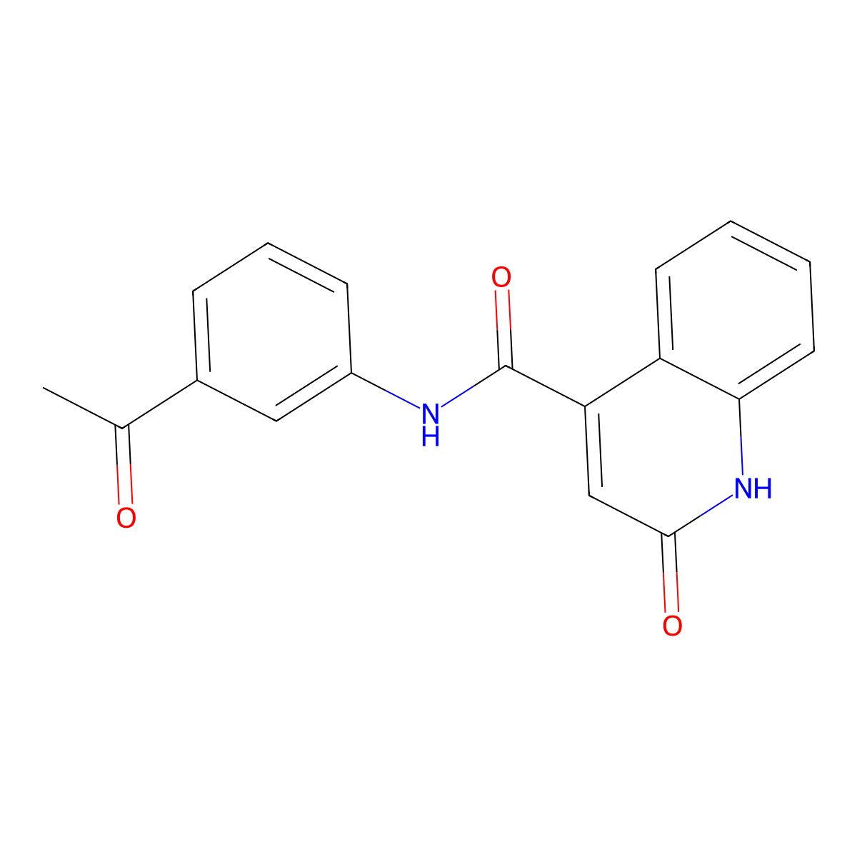 N-(3-acetylphenyl)-2-oxo-1H-quinoline-4-carboxamide molecular structure, CAS 461436-22-6