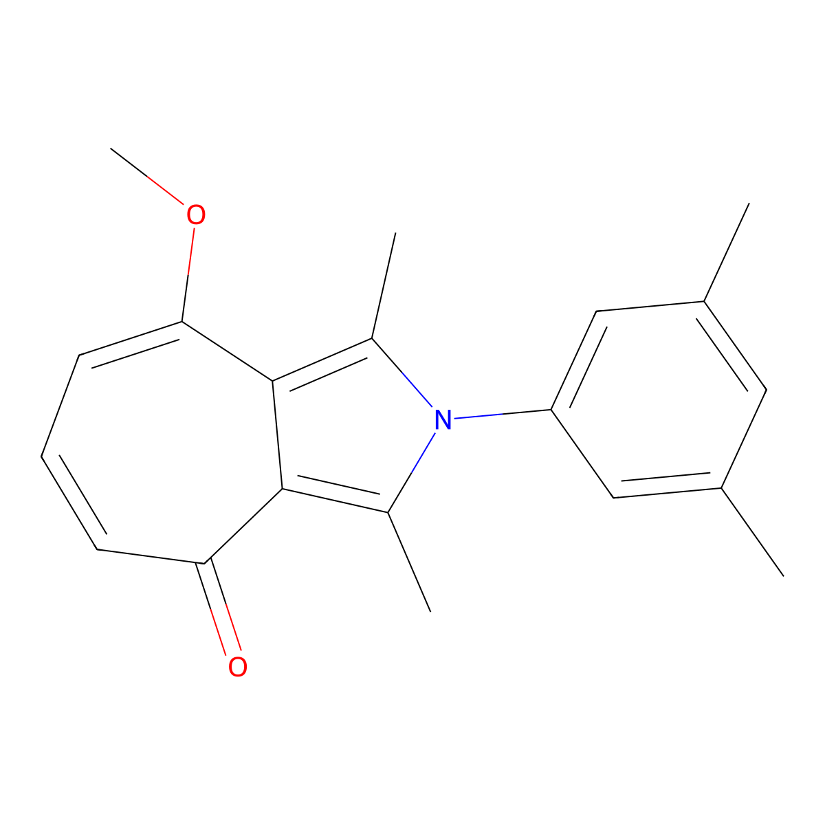 2-(3,5-dimethylphenyl)-8-methoxy-1,3-dimethylcyclohepta[c]pyrrol-4(2H)-one molecular structure, CAS 461436-54-4