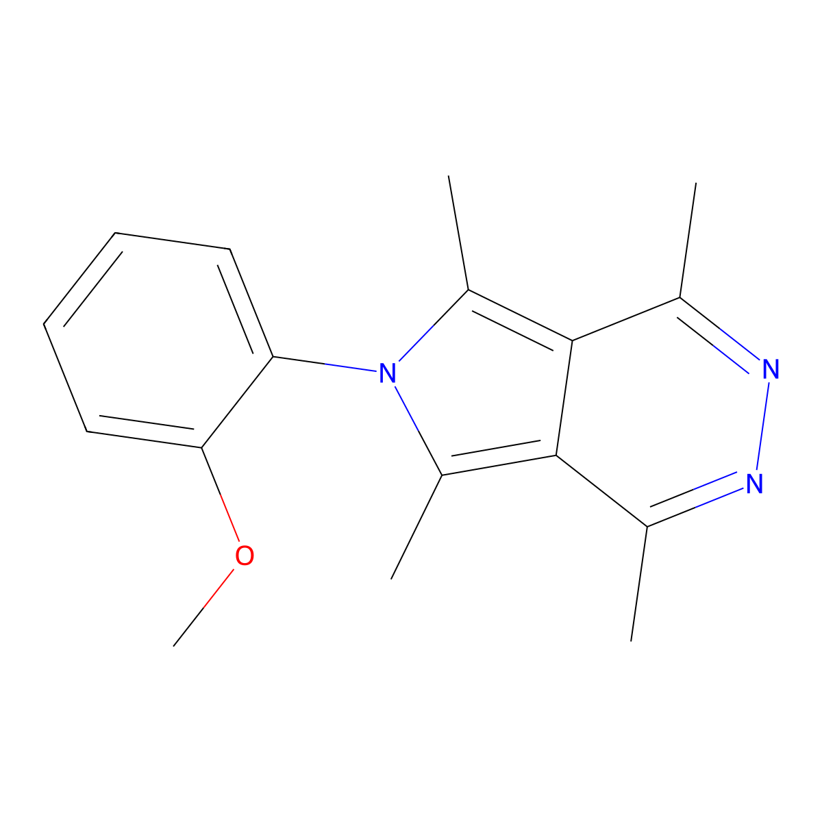 6-(2-Methoxyphenyl)-1,4,5,7-tetramethylpyrrolo[3,4-d]pyridazine molecular structure, CAS 461436-72-6