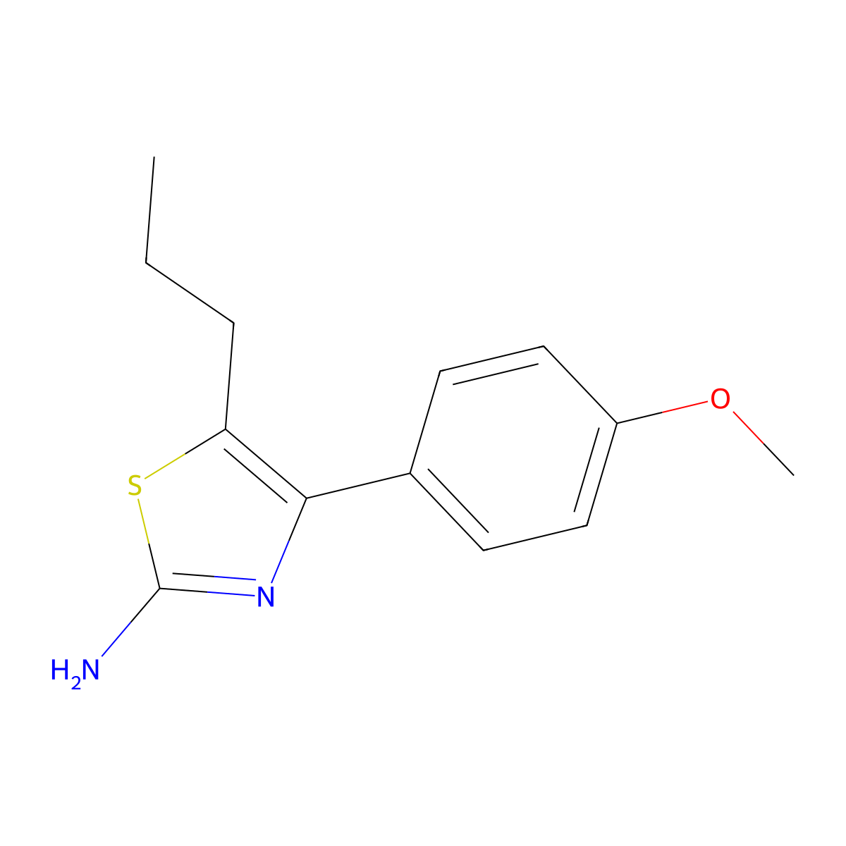 4-(4-Methoxyphenyl)-5-propyl-1,3-thiazol-2-amine molecular structure, CAS 461436-76-0