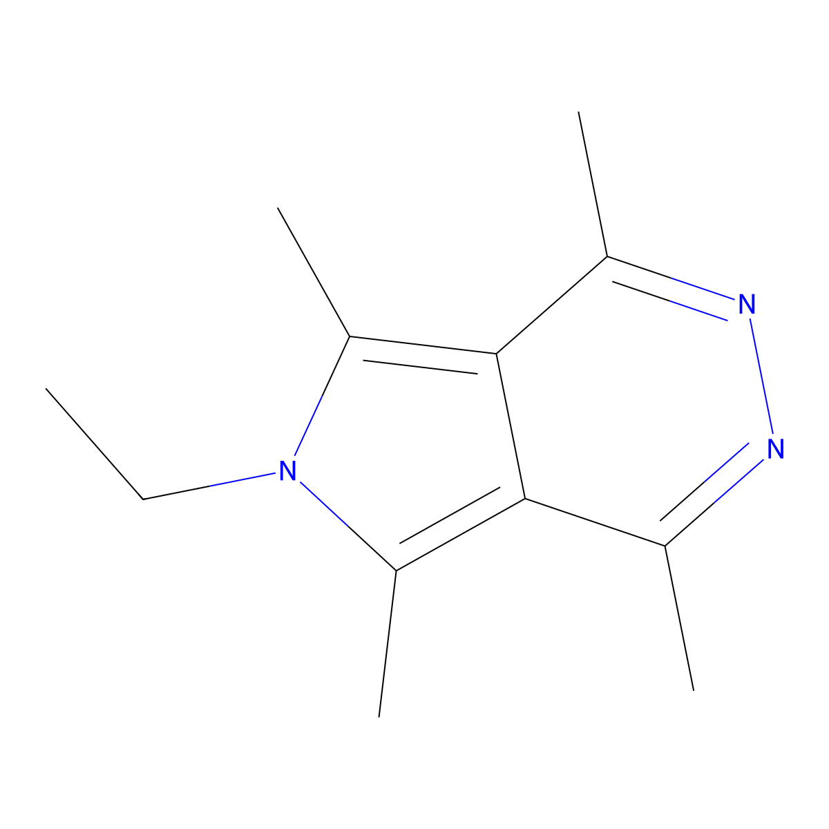 6-ethyl-1,4,5,7-tetramethyl-6H-pyrrolo[3,4-d]pyridazine molecular structure, CAS 461436-85-1