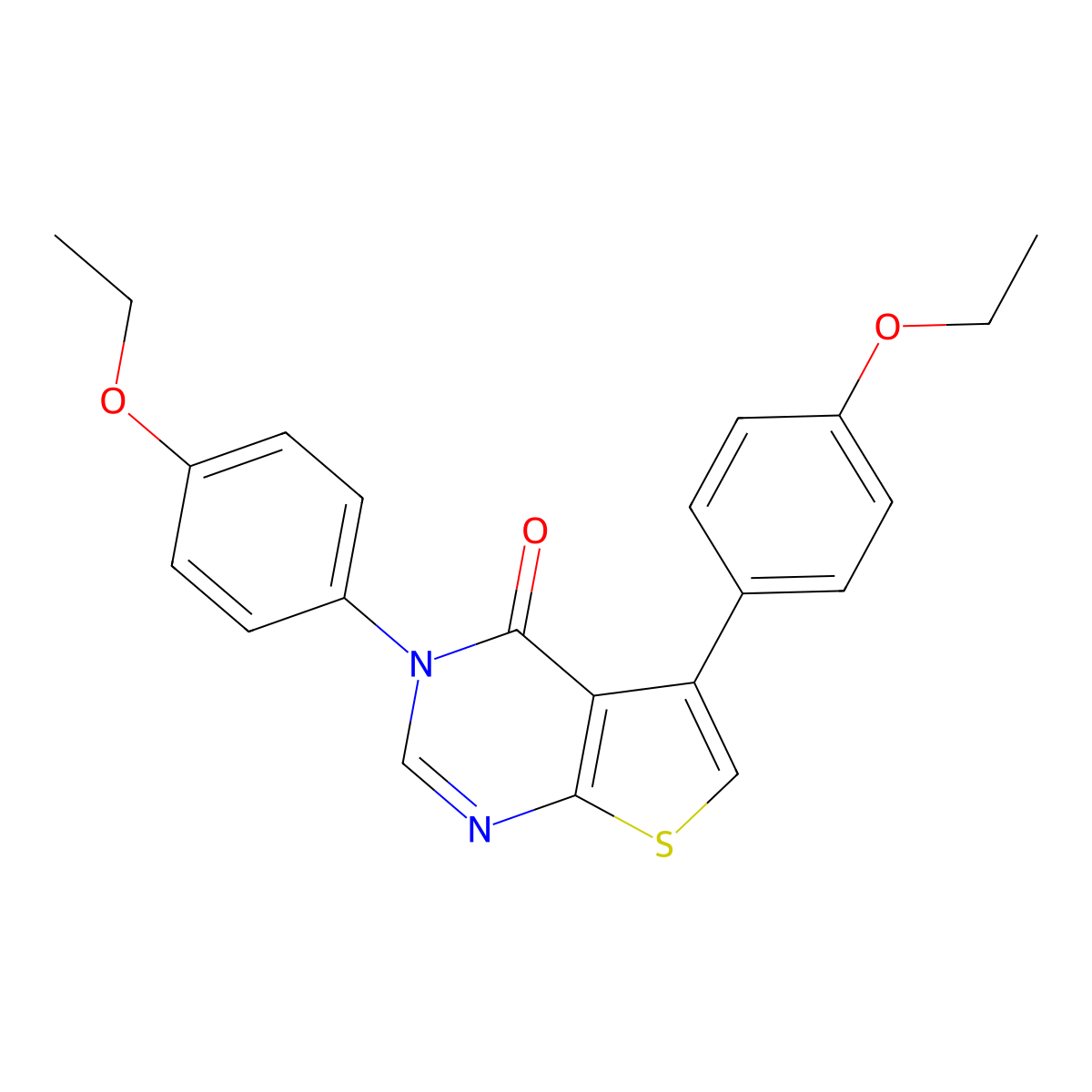 3,5-bis(4-ethoxyphenyl)thieno[2,3-d]pyrimidin-4(3H)-one molecular structure, CAS 461436-87-3