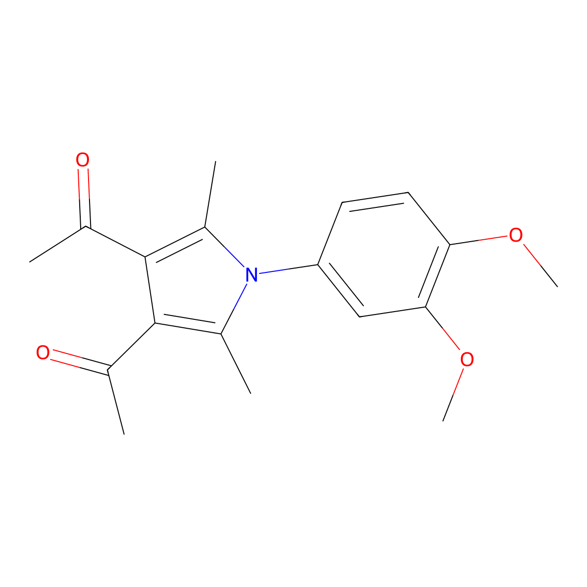 1-[4-Acetyl-1-(3,4-dimethoxyphenyl)-2,5-dimethylpyrrol-3-yl]ethanone molecular structure, CAS 461437-06-9