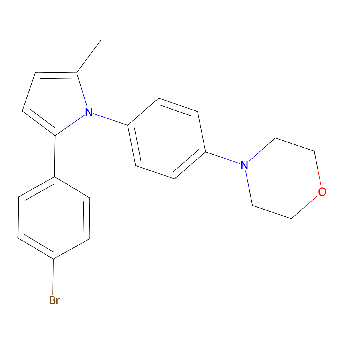 4-{4-[2-(4-bromophenyl)-5-methyl-1H-pyrrol-1-yl]phenyl}morpholine molecular structure, CAS 461437-17-2