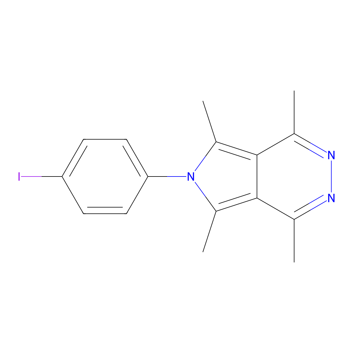 6-(4-iodophenyl)-1,4,5,7-tetramethyl-6H-pyrrolo[3,4-d]pyridazine molecular structure, CAS 461437-37-6