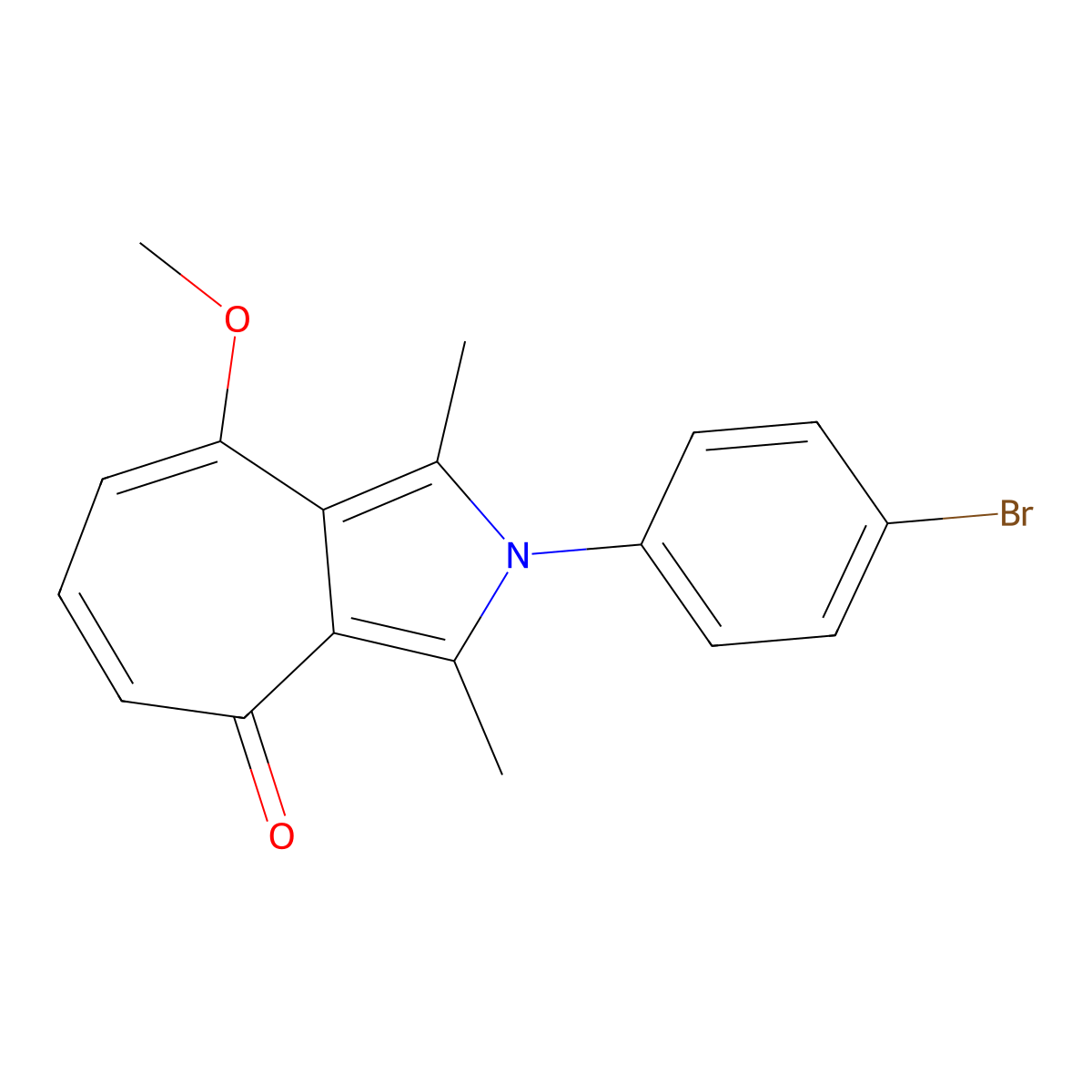 2-(4-bromophenyl)-8-methoxy-1,3-dimethylcyclohepta[c]pyrrol-4(2H)-one molecular structure, CAS 461437-78-5