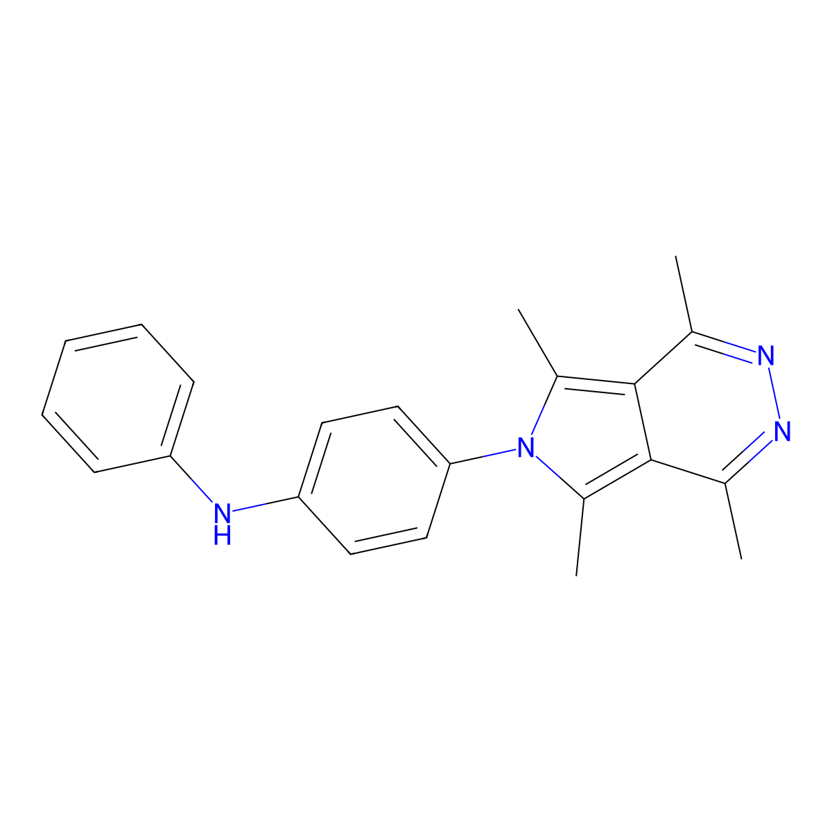 N-phenyl-4-(1,4,5,7-tetramethylpyrrolo[3,4-d]pyridazin-6-yl)aniline molecular structure, CAS 461437-79-6