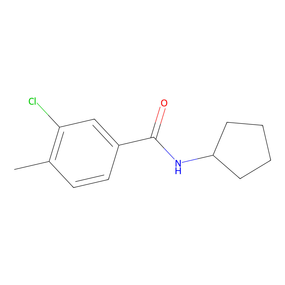 3-chloro-N-cyclopentyl-4-methylbenzamide molecular structure, CAS 461437-92-3
