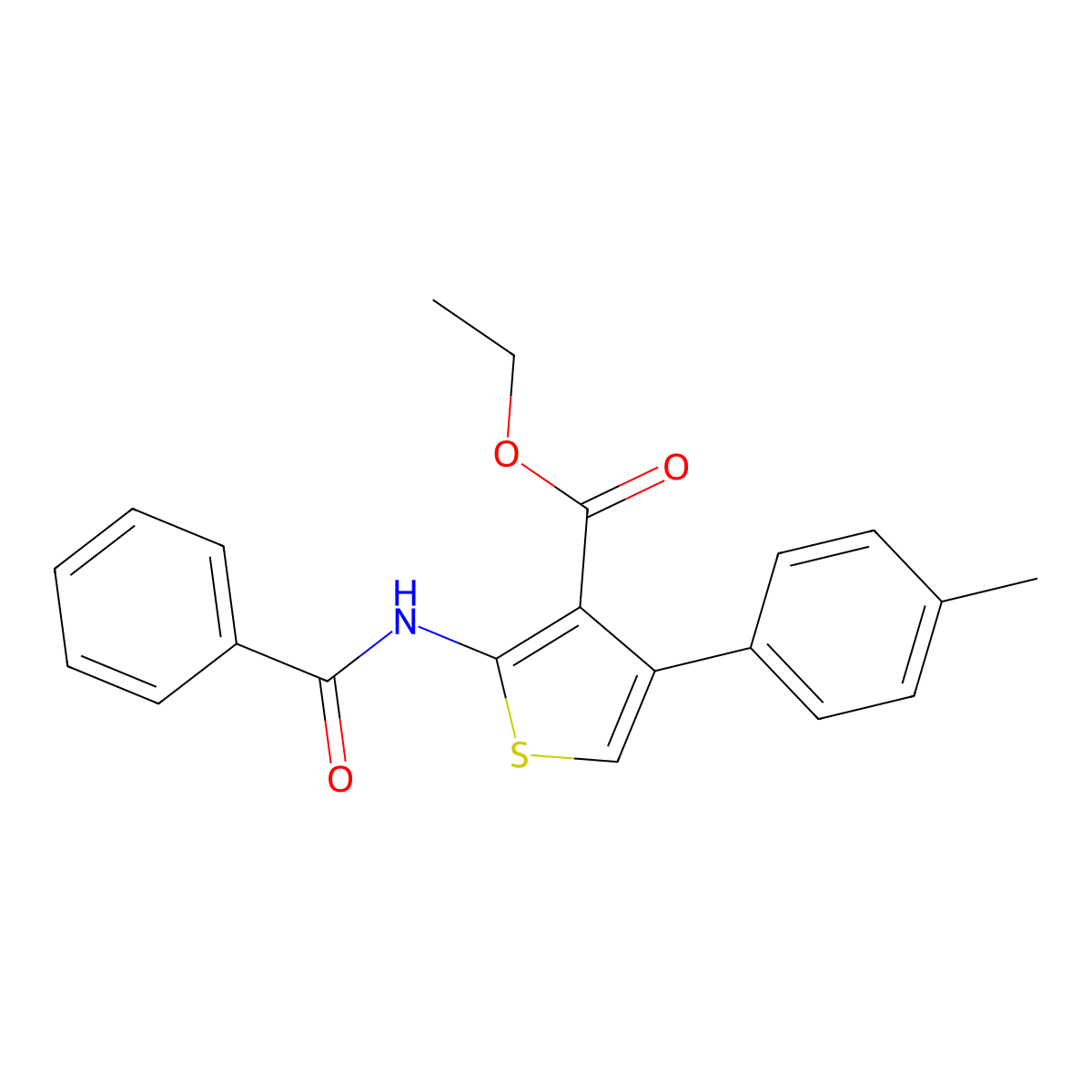 Ethyl 2-benzamido-4-(p-tolyl)thiophene-3-carboxylate molecular structure, CAS 461438-12-0