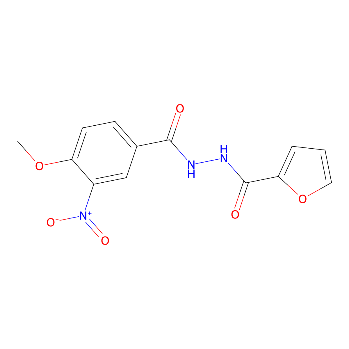 N'-[(4-methoxy-3-nitrophenyl)carbonyl]furan-2-carbohydrazide molecular structure, CAS 461438-27-7