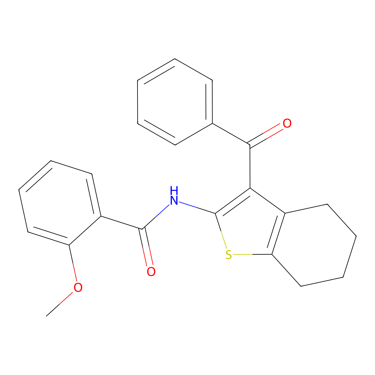 N-(3-benzoyl-4,5,6,7-tetrahydro-1-benzothiophen-2-yl)-2-methoxybenzamide molecular structure, CAS 461438-88-0