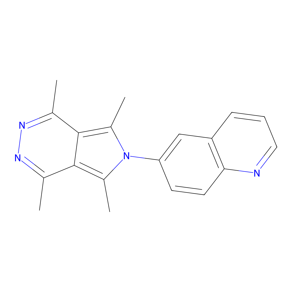 6-(1,4,5,7-Tetramethyl-6-pyrrolo[3,4-d]pyridazinyl)quinoline molecular structure, CAS 461438-92-6