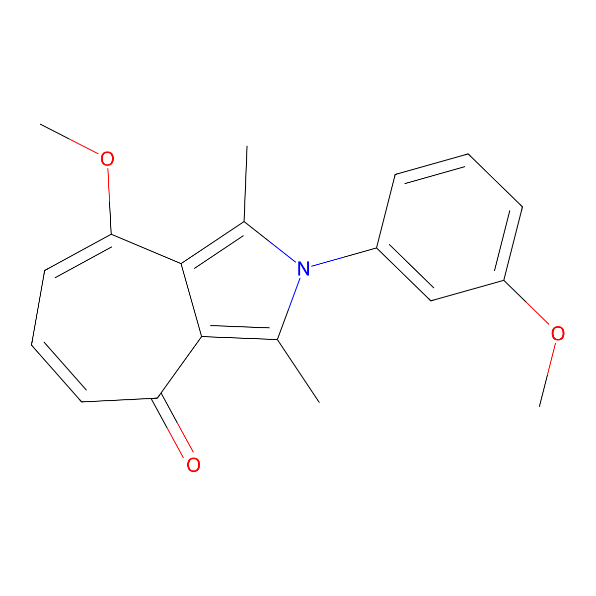 8-methoxy-2-(3-methoxyphenyl)-1,3-dimethylcyclohepta[c]pyrrol-4(2H)-one molecular structure, CAS 461439-00-9