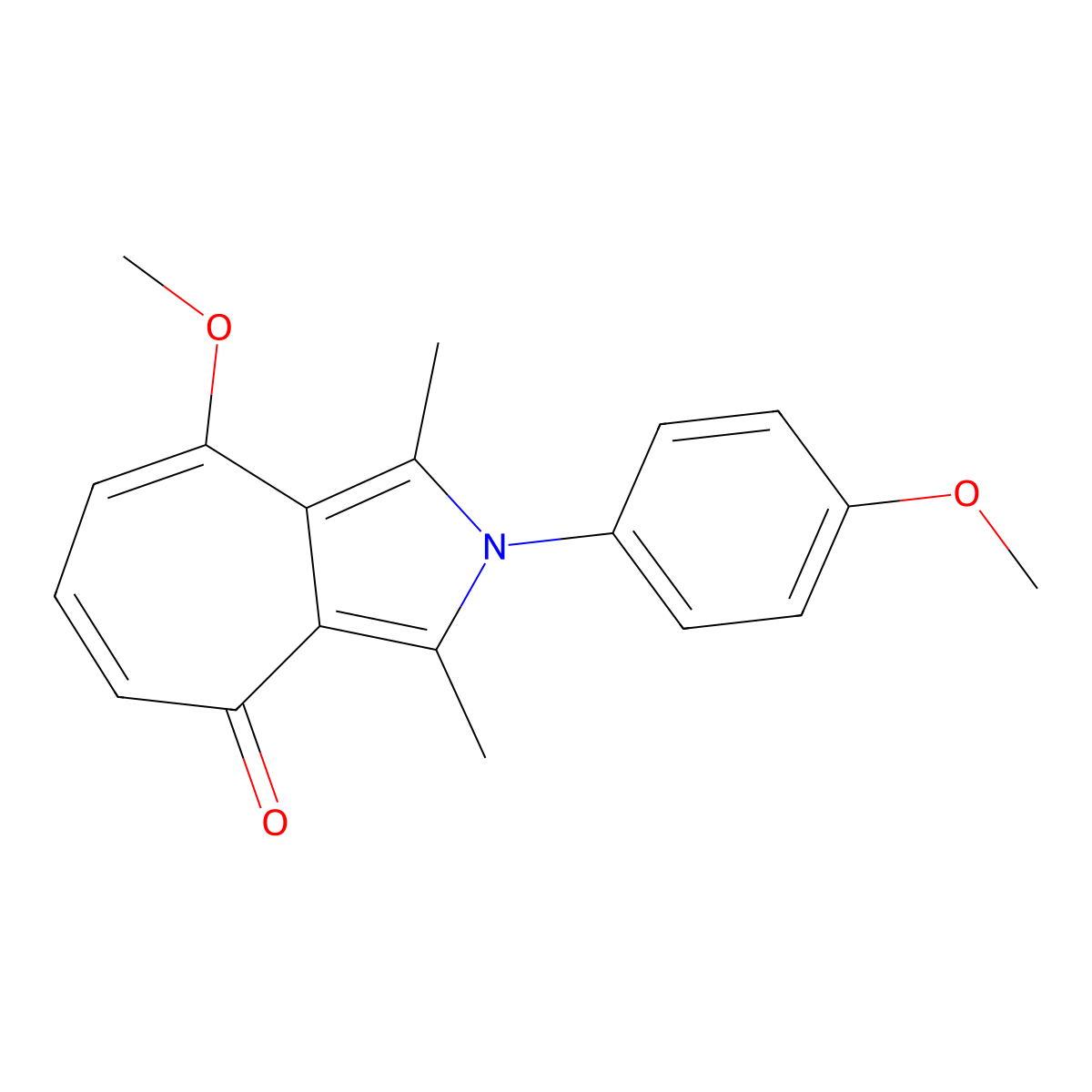 8-methoxy-2-(4-methoxyphenyl)-1,3-dimethylcyclohepta[c]pyrrol-4(2H)-one molecular structure, CAS 461439-04-3