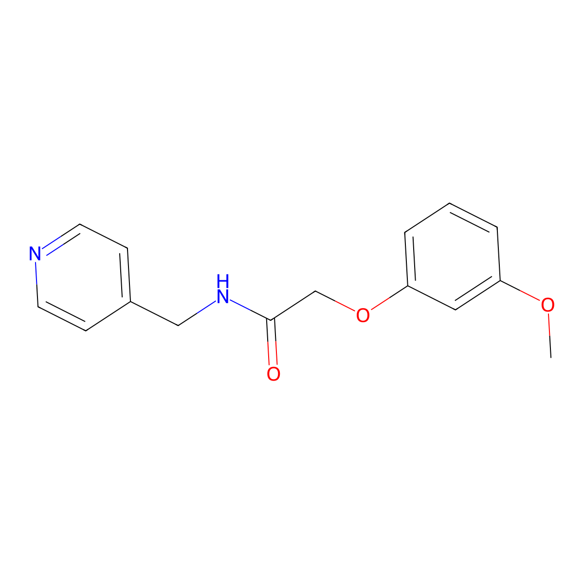2-(3-methoxyphenoxy)-N-(pyridin-4-ylmethyl)acetamide molecular structure, CAS 461439-25-8