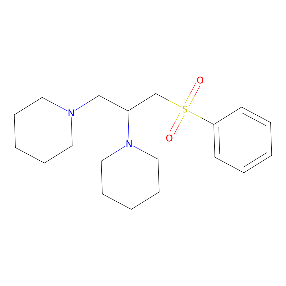1-[3-(Benzenesulfonyl)-2-(1-piperidinyl)propyl]piperidine molecular structure, CAS 461439-59-8