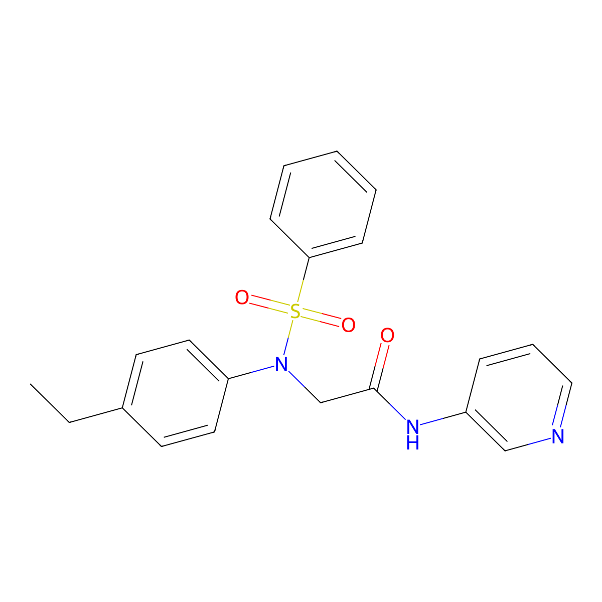 2-[N-(benzenesulfonyl)-4-ethylanilino]-N-pyridin-3-ylacetamide molecular structure, CAS 461439-84-9
