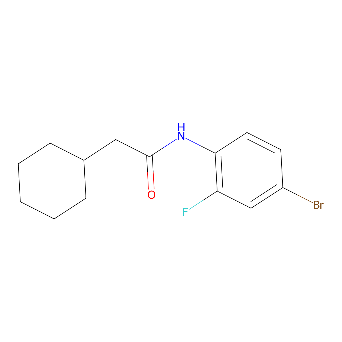 N-(4-bromo-2-fluorophenyl)-2-cyclohexylacetamide molecular structure, CAS 461445-54-5
