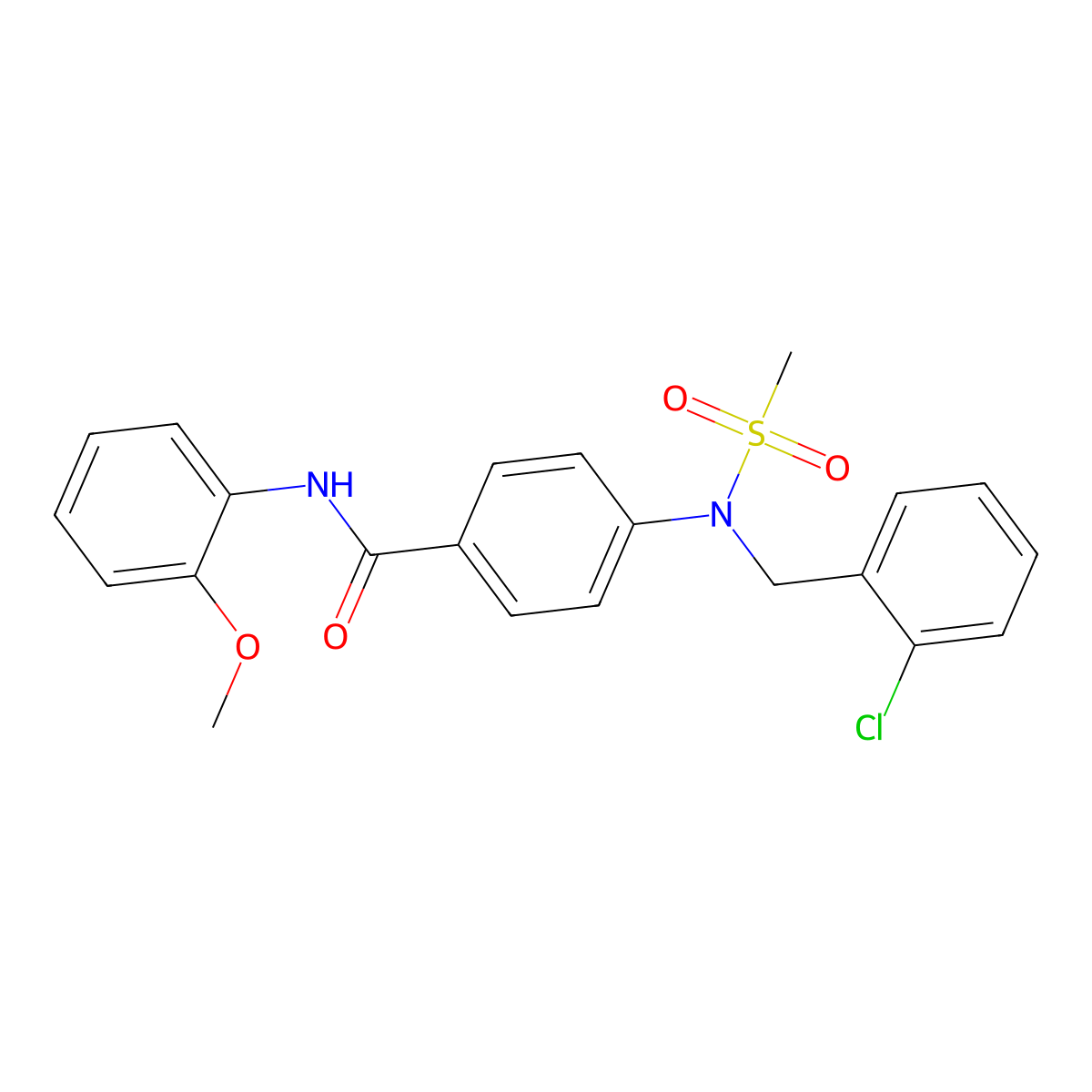 4-[(2-chlorophenyl)methyl-methylsulfonylamino]-N-(2-methoxyphenyl)benzamide molecular structure, CAS 461445-62-5