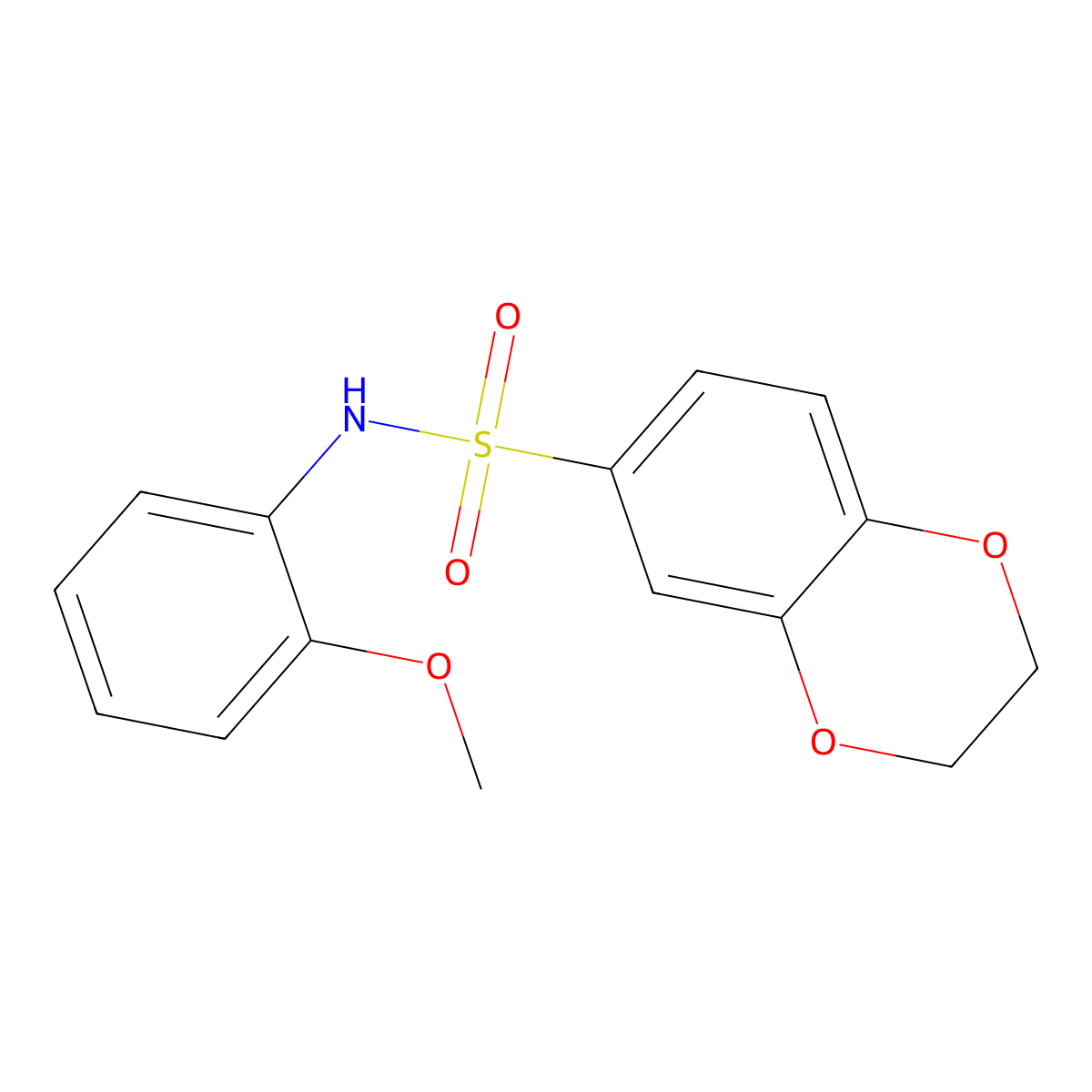 N-(2-methoxyphenyl)-2,3-dihydro-1,4-benzodioxine-6-sulfonamide molecular structure, CAS 461448-37-3